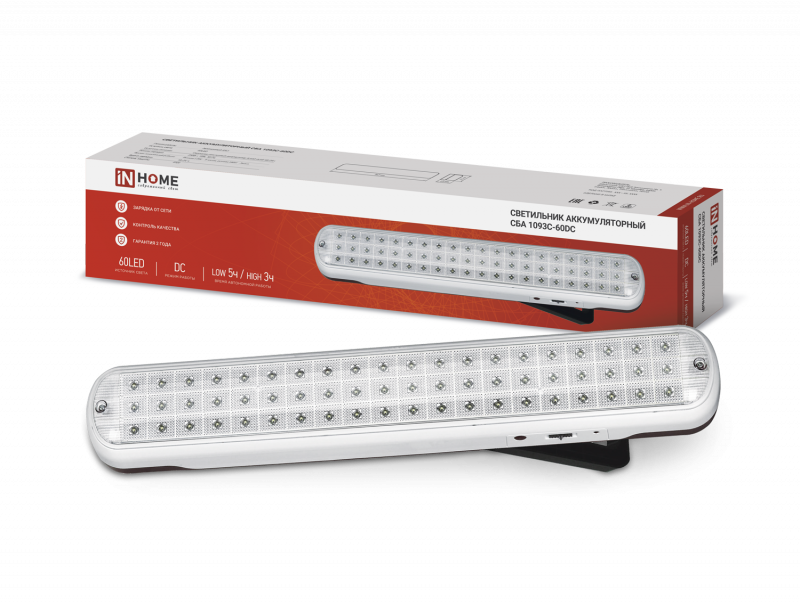 Светильник светодиодный аварийный СБА 1093С-60DC 60LED lead-acid DC IN HOME