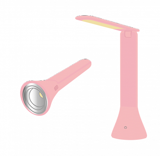 Светильник настольный светодиодный многофункциональный трансформер (фонарь) с аккумулятором, 6 Вт розовый